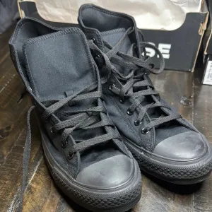 Black High-Top Canvas Sneakers