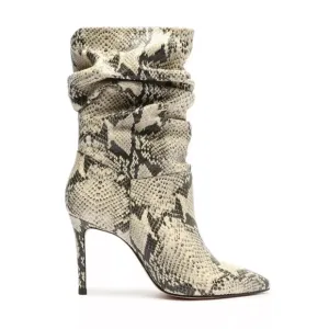 Black Suede Studio Snake Boots Booties