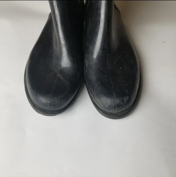 Black Tall Rubber Rain Boots Size 11