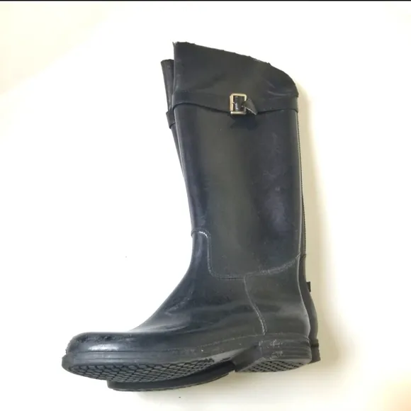 Black Tall Rubber Rain Boots Size 11