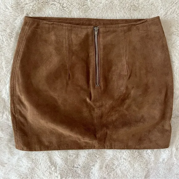 Blank NYC Suede Leather Mini Skirt