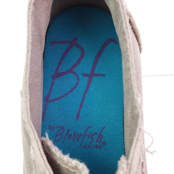 Blowfish Malibu Marley Womens Sz 8 Khaki Green Canvas Distress Low Sneaker Shoes