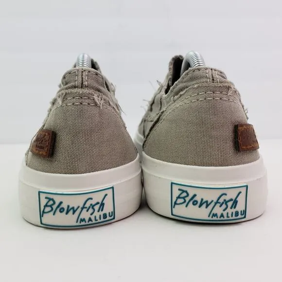 Blowfish Malibu Marley Womens Sz 8 Khaki Green Canvas Distress Low Sneaker Shoes