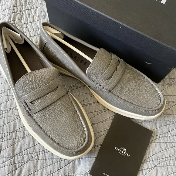 BNIB Coach Heather Grey Hybrid Driver Loafer Slip Ons Size 8.5