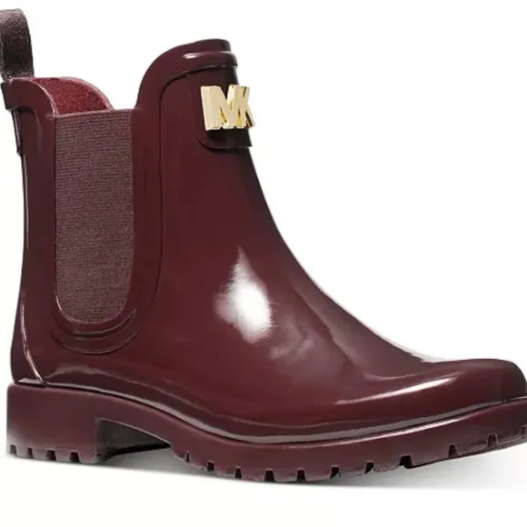BNWOB Michael Kors Dark Berry Ankle Rain Boots NWOB