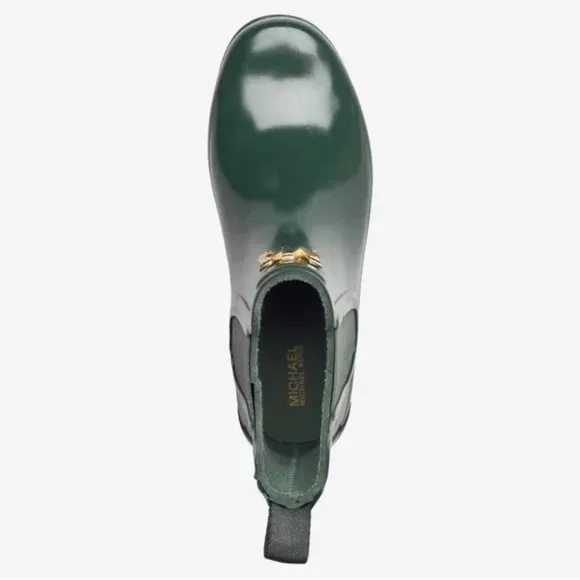 BNWOB Michael Kors Moss Green Ankle Rain Boots