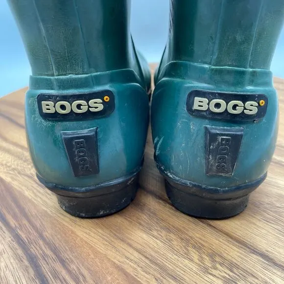 BOGS Alex Boots Womens Size 8 Green Capped Rubber Tall Rain