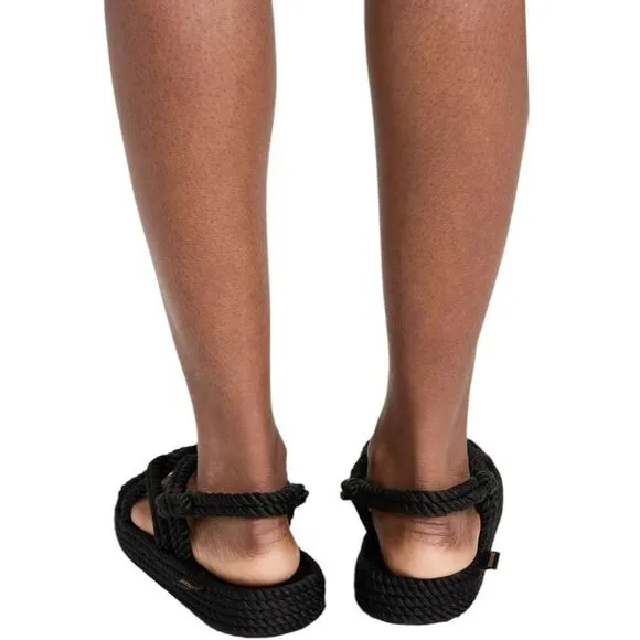 BOHONOMAD NIB Bodrum Platform Rope Sandal in Black Size 40