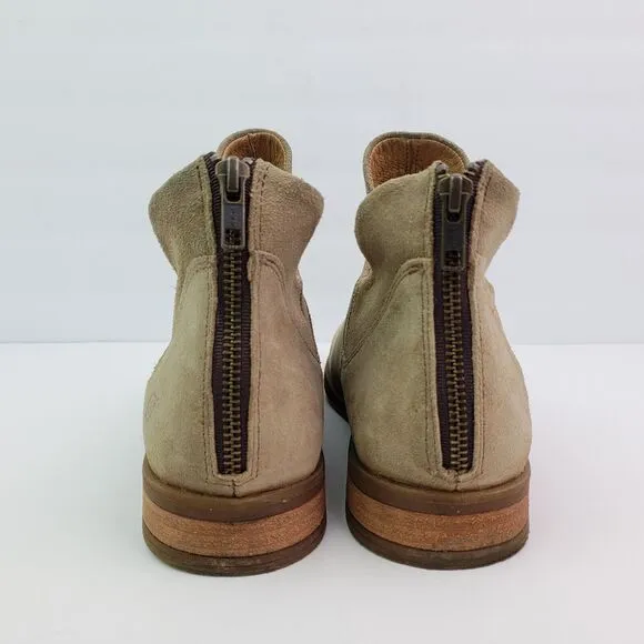 Born Arula Womens Size 9 Beige Suede Zip Ankle Booties Boot Shoes F76602