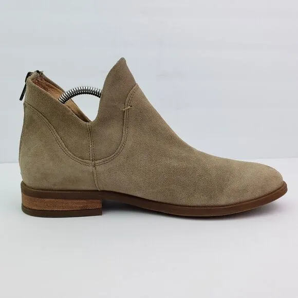 Born Arula Womens Size 9 Beige Suede Zip Ankle Booties Boot Shoes F76602