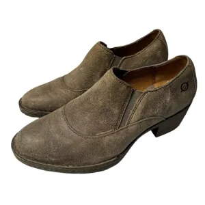 Born bootie shoes taupe‎ distressed leather size 7 like new brown grayish color