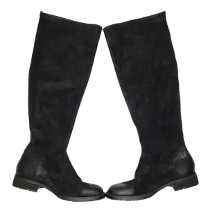 Born | Borman Black Distressed Genuine Leather Over The Knee Boots Women's 6