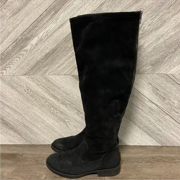 BORN | BORMAN Black Distressed Leather Boots Size 5.5 New