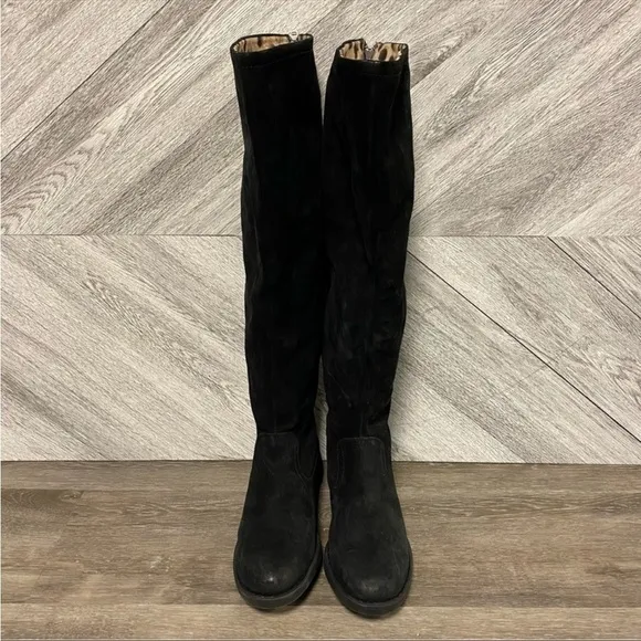 BORN | BORMAN Black Distressed Leather Boots Size 5.5 New