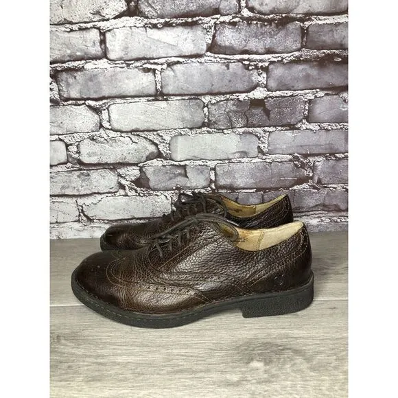 Born Brown Leather Brogue Wingtip Oxfords Lace Casual Shoes Men’s Sz 10M US/44EU