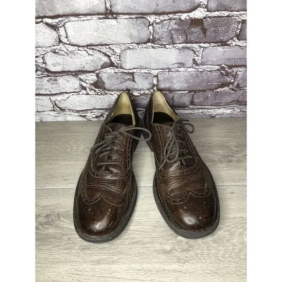 Born Brown Leather Brogue Wingtip Oxfords Lace Casual Shoes Men’s Sz 10M US/44EU