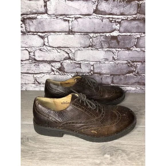 Born Brown Leather Brogue Wingtip Oxfords Lace Casual Shoes Men’s Sz 10M US/44EU