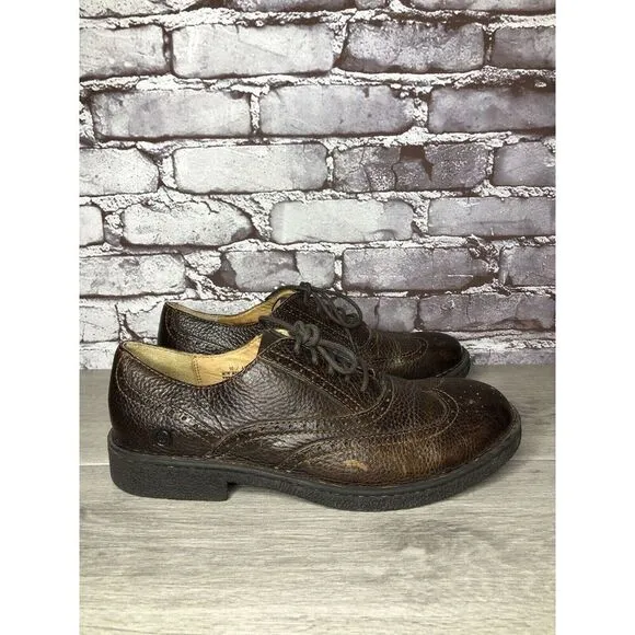 Born Brown Leather Brogue Wingtip Oxfords Lace Casual Shoes Men’s Sz 10M US/44EU