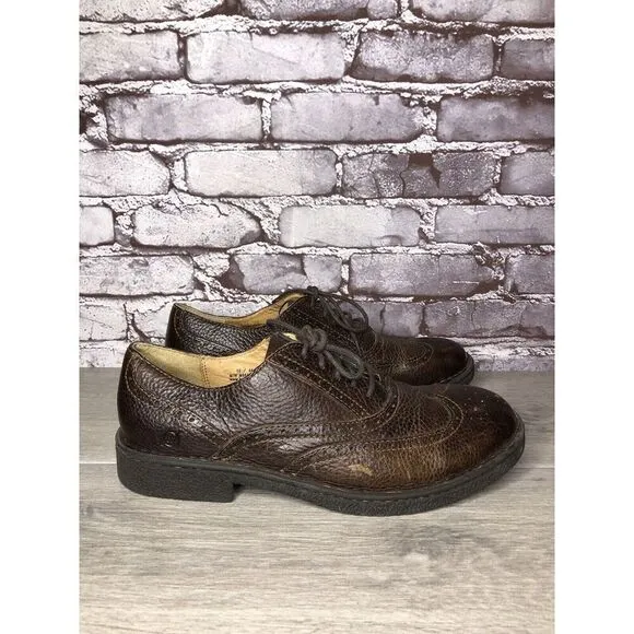 Born Brown Leather Brogue Wingtip Oxfords Lace Casual Shoes Men’s Sz 10M US/44EU