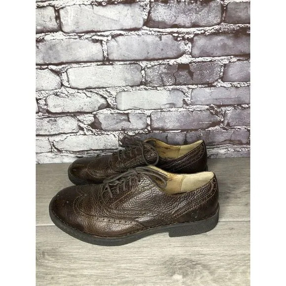 Born Brown Leather Brogue Wingtip Oxfords Lace Casual Shoes Men’s Sz 10M US/44EU