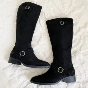Born Chesire Black Suede TallBoots 6.5 New $225