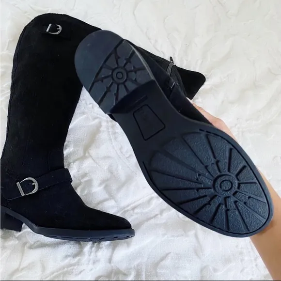 Born Chesire Black Suede TallBoots 6.5 New $225