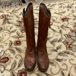 Born Cook Brown Suede/Leather Solid Knee-High Riding Boots Woman’s Size 7.5