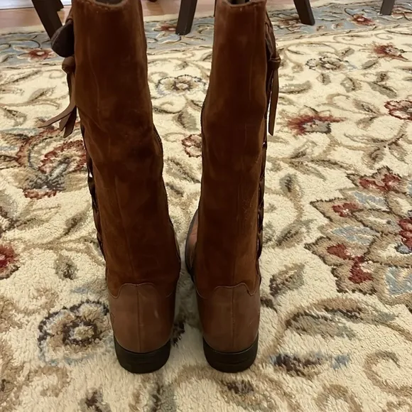 Born Cook Brown Suede/Leather Solid Knee-High Riding Boots Woman’s Size 7.5