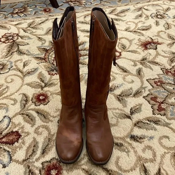 Born Cook Brown Suede/Leather Solid Knee-High Riding Boots Woman’s Size 7.5