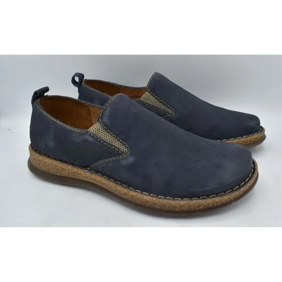 Born Mens Size 11 Bryson Dark Blue Distressed Leather Slip On Casual Shoes