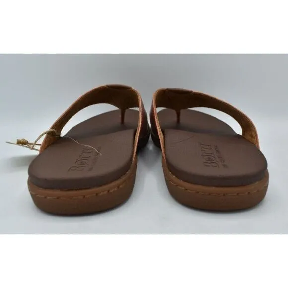 Born Mens Size 14 Gavin Red Orange Full Grain Leather Thong Flip Flops Shoes