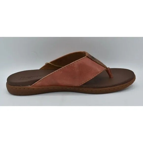 Born Mens Size 14 Gavin Red Orange Full Grain Leather Thong Flip Flops Shoes