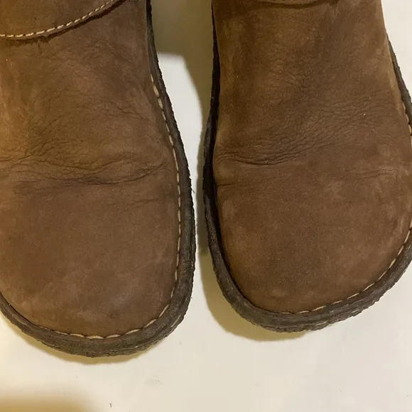 Born W6263 Size 8 M Brown Suede Casual Mid Calf Side Zip BOOTS Shoes for Women