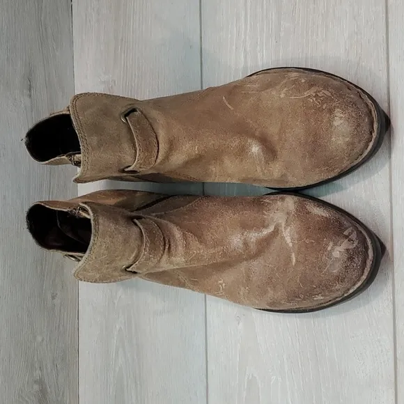Born Women Ankle Distressed Leather Moto Boots shoes sz 10M