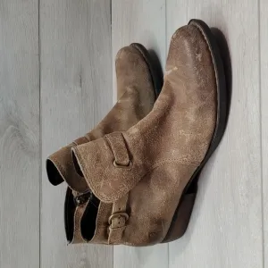 Born Women Ankle Distressed Leather Moto Boots shoes sz 10M