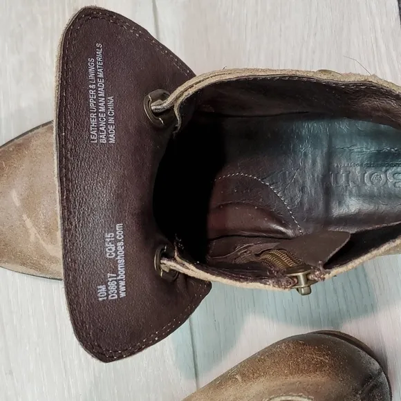 Born Women Ankle Distressed Leather Moto Boots shoes sz 10M