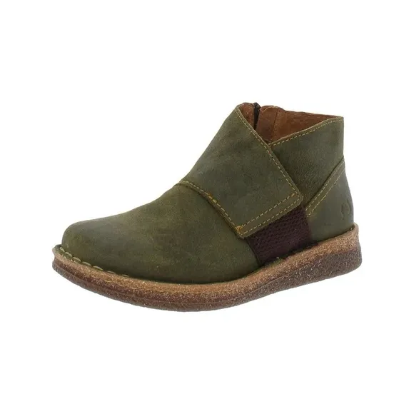 Born Womens Green Tora Suede Round Toe Ankle Boots Size 8.5 M/W