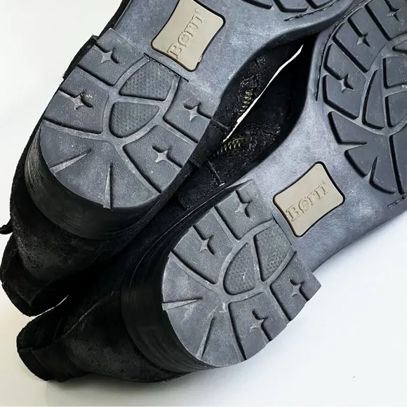 Born Womens Trinculo Black Distressed Leather Ankle Boots Size 9 M