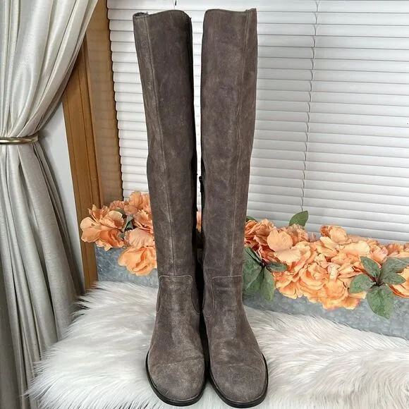 Born Womens Borda Grey Suede OTK Boots Size 10