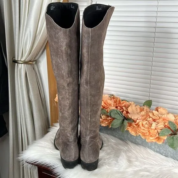 Born Womens Borda Grey Suede OTK Boots Size 10