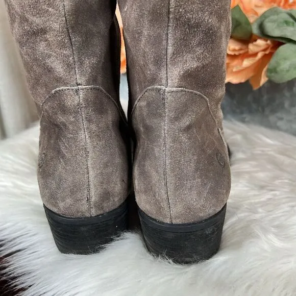Born Womens Borda Grey Suede OTK Boots Size 10