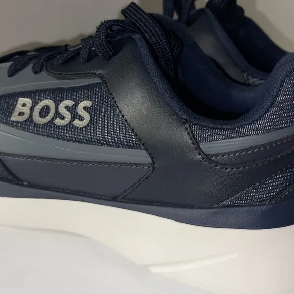 Boss Blue and White Sneakers with Modern Design new