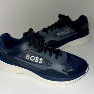 Boss Blue and White Sneakers with Modern Design new