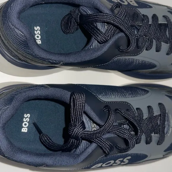 Boss Blue and White Sneakers with Modern Design new