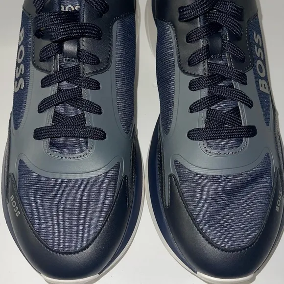 Boss Blue and White Sneakers with Modern Design new