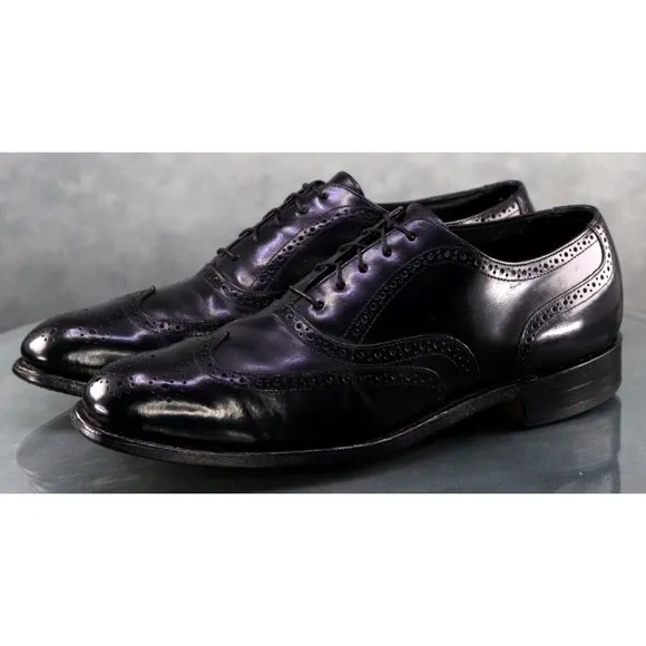 Bostonian Footsaver Men's Wingtip Dress Shoes Size 10.5 D Black Made in USA