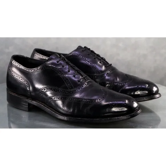 Bostonian Footsaver Men's Wingtip Dress Shoes Size 10.5 D Black Made in USA