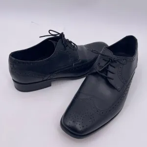 Bostonian Sz 10.5 Black ALITO Wingtip Leather Dress Shoes Square Toe #28175 Mens
