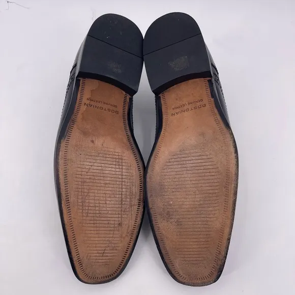 Bostonian Sz 10.5 Black ALITO Wingtip Leather Dress Shoes Square Toe #28175 Mens