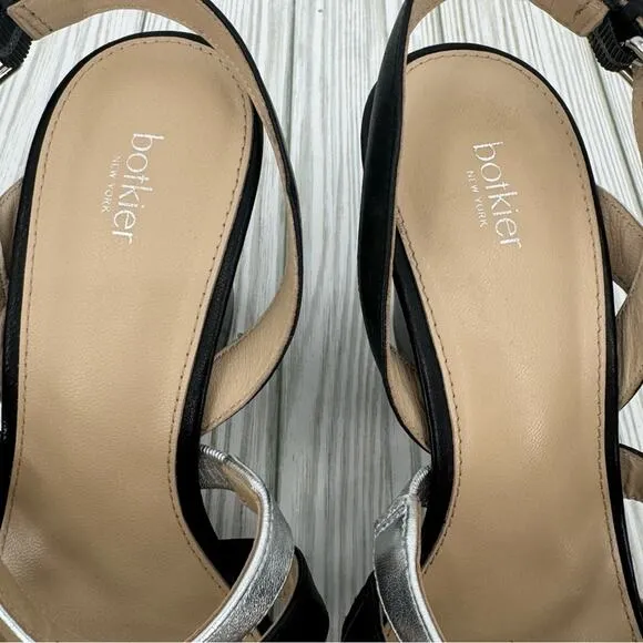 Botkier Sera colorblock caged block heel ankle strap dress sandals black 8.5